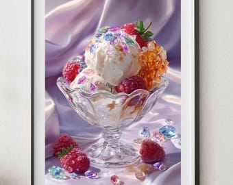 Ice Cream Dessert Print: Whimsical Living Room Decor (Digital Download)