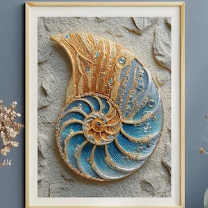 Nautilus shell | Ocean | Digital Download Printable Wall Art | Living Room Decor Print | New Home Gifts |
