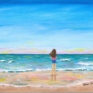 Cape Cod Beach Girl Fine Art Print – Coastal Giclée Wall Art