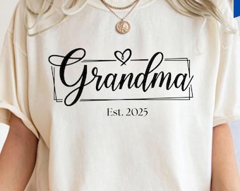 Custom Comfort Colors® Grandma Shirt, Mothers Day Gift, Gift for Grandmother, Nana Tee, Grandma Est Date Tshirt, Mommy Shirt, Mimi Shirt