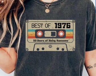 Comfort Colors Shirt®50th Birthday Shirt, Vintage 1980 Limited Edition Cassette T-Shirt, 50th Birthday Gift For Women, 50th Birthday Men Tee