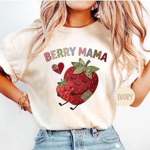Camiseta Comfort Colors Berry Mama, Camiseta Strawberry Mama Patchwork, Camiseta Cute Mom Strawberry, Camiseta Coquette Mama, Camiseta de regalo para el Día de la Madre