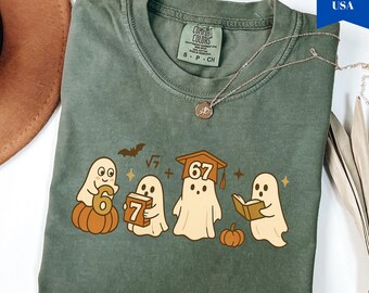 Comfort Colors  6 7 Halloween Shirt, Spooky Meme Tee, Viral TikTok Funny Phrase, Ghostly Internet Joke, Scary Social Media Trend,Six Seven