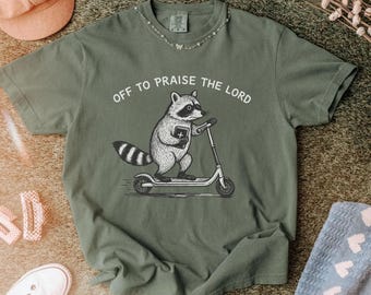 Comfort Colors Raccoon Christian T-Shirt, Garment-Dyed Unisex Tee