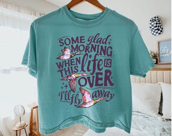 Ich werde wegfliegen Boxy, Retro christliche Männer Entenjagd, südliches Jesus Glaube T-Shirt, Vintage Vatertag, westliches Bibel Vers Shirt Crop Top