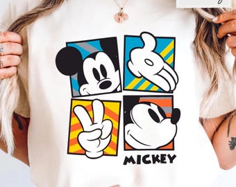 Comfort Colors® Vintage Mickey Mouse Shirt, Disney Mickey 1928 T-Shirt, Retro Mickey Shirt, Disney Trip Shirt, Checkered Mickey Shirt