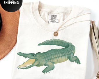 Comfort Colors Crocodile Shirt: Vintage 90s Jungle Tee