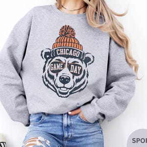 Vintage Game Day Chicago Football Sweatshirt Trendy Chicago Football Fan Gifts Chicago Football Game Day Chicago Crewneck Sweatshirt  Shirts