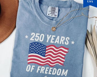Comfort Colors 250th Anniversary Shirt, Retro USA Flag Tee