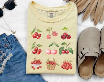 Comfort Colors Cherry Graphic Tee: Y2K Fruit Shirt