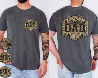 Comfort Colors® Camouflage Dad Shirt, Retro Varsity Papa Tee,Duck Camo Father’s Day Gift,Retro Grandpa Shirt,Retro Dad Shirt, Gift For Dad