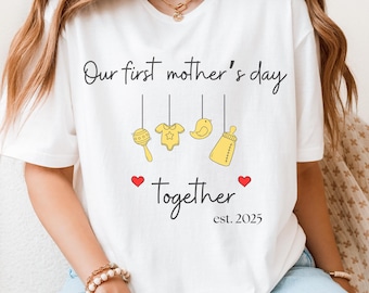 Personalized First Mother's Day Matching Shirt New Mommy & Baby Tee Mama shirt Custom Shirt
