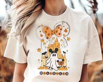 Camiseta Comfort Colors de Halloween: Camiseta da Festa Assustadora do Mickey na Disneylândia