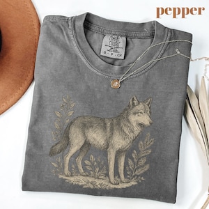 Vintage Comfort Colors Wolf Shirt: Howling Wolf Graphic Tee