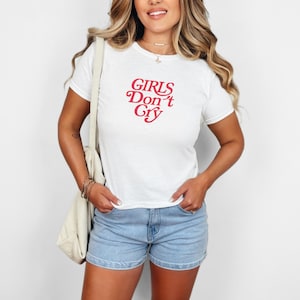 Y2K Baby Tee: Girls Don&#39;t Cry Graphic T-Shirt - Feminist Retro Top