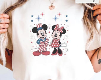 Comfort Colors® Vintage Mickey Mouse 4th of July Tee ,American Flag Disney, Patriotic Cartoon Mouse T-Shirt, USA Holiday Shirt, 1776 Shirt
