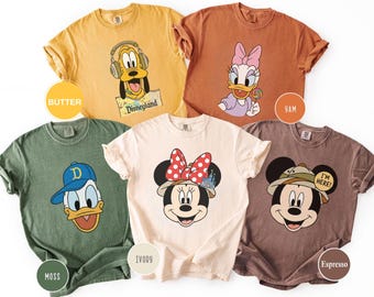 Camiseta de viaje familiar a Disneyworld con colores cómodos, camiseta de vacaciones familiares de Disney, camiseta familiar a juego, camiseta de Minnie y Mickey de Disney, regalos de Disney