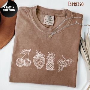 Comfort Colors Summer shirt, CuteT-Shirt, Sweet Summer,Fruit Graphic Tee, Summer Shirt, Beach Shirts,Cherry T-Shirt,Strawberry Tee,Retro Tee