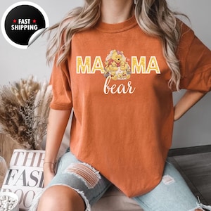 Camiseta Comfort Colors® Mamãe Ursa Ursinho Pooh, Camiseta fofa de desenho animado para mamãe, Presente de Dia das Mães, Camiseta retrô Ursinho Pooh, Camiseta clássica estilo Disney