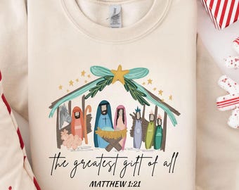 El mejor regalo de todos, camiseta de la Natividad, camiseta navideña cristiana, camiseta navideña religiosa, camiseta de Feliz Navidad, sudadera con versículo bíblico
