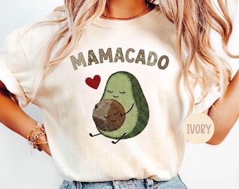 Comfort Colors Faux Patchwork Mamacado Shirt,Baby Announcement Shirt, New Mom Gift, Pregnancy Reveal Shirt,Maternity Shirts,Baby Shower Gift