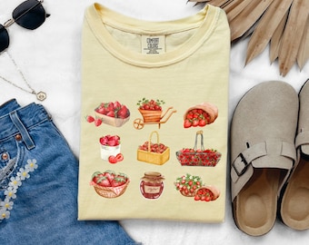 Comfort Colors Strawberry Shirt: Y2K Cottagecore Graphic Tee