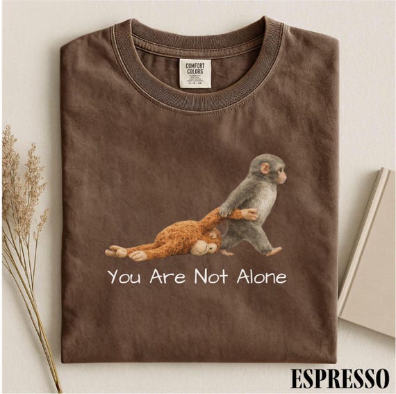 Monkey Punch Comfort Colors® T-Shirt, Baby Monkey Holding Plush Toy, Animal Lover Gift, Viral Monkey Shirt, Cute Cozy Shirt, Wildlife Shirt