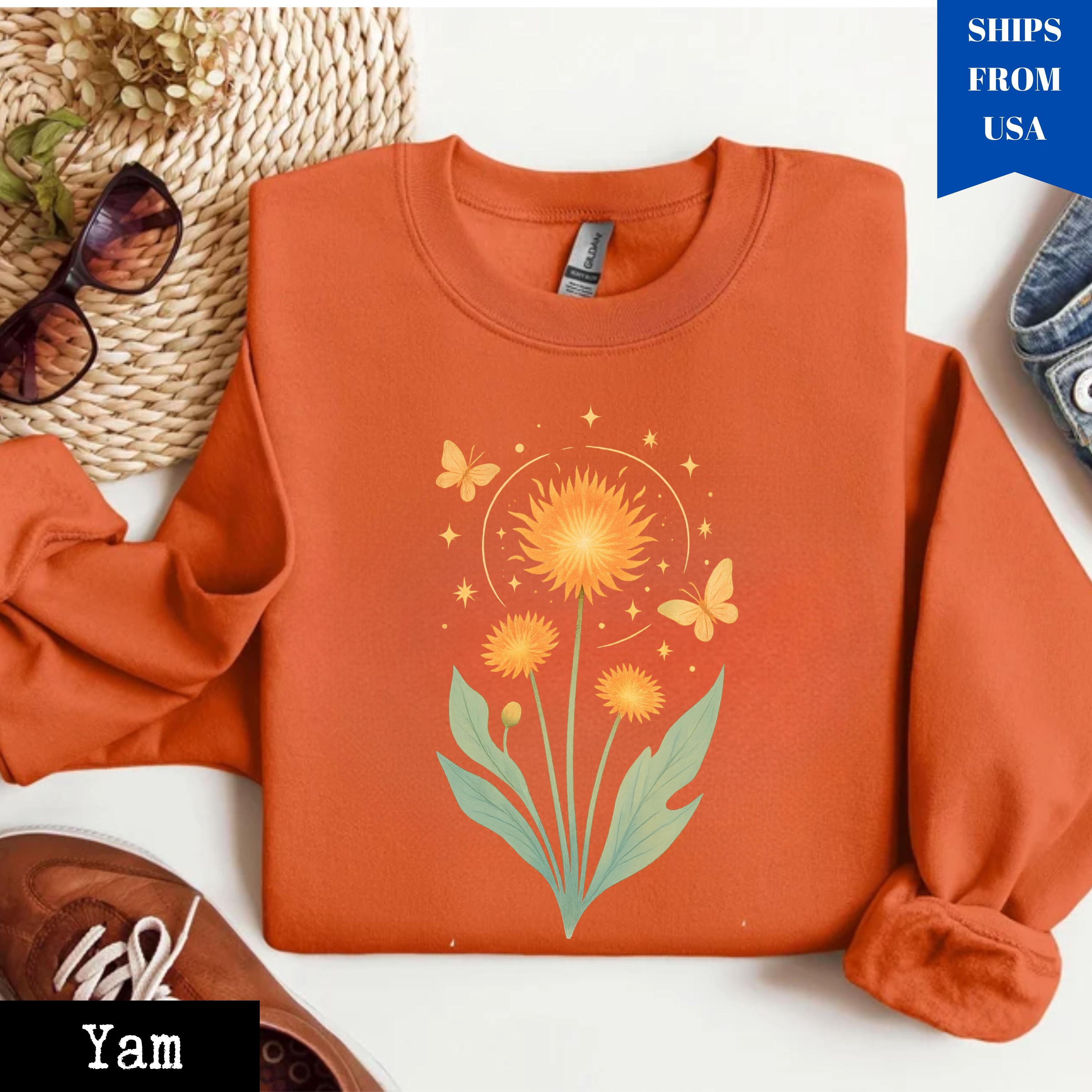 T-Shirt Surdimensionné Femme Motif Pissenlit Été - Coupe Large Manches Courtes Hohololo