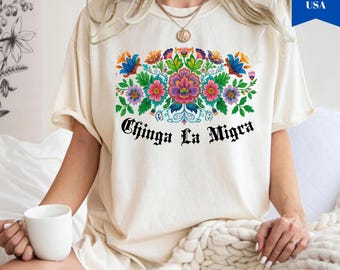Camiseta Comfort Colors® Chinga La Migra, Protesto Abolir o ICE, Camiseta de Justiça Social, Camiseta de Direitos Humanos dos Imigrantes, Nenhum Humano é Ilegal, Camiseta de Protesto Latino