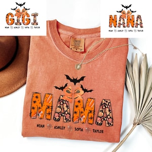 Custom Comfort Colors Halloween Mama Shirt: Personalized Kids Names