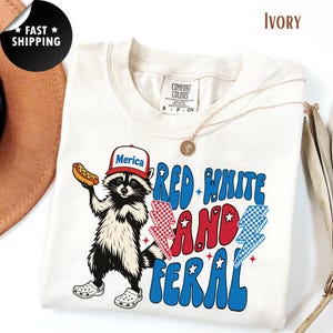 Koszulka z motywem szopa pracza z okazji 4 lipca: Comfort Colors Patriotic Tee