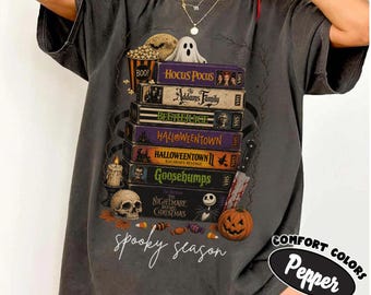 Vintage Halloween VHS Comfort Colors® Tee, Retro Spooky Season Shirt, Funny Horror T-shirt, Scary Movie Halloween Shirt, Spooky Season Book
