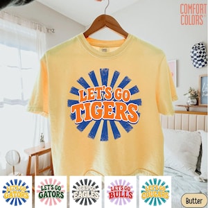 Custom Team Spirit Shirt, Let’s Go Mascot Graphic Tee, Personalized School Colors T-Shirt, Retro Game Day Shirt, Sports Fan Gift