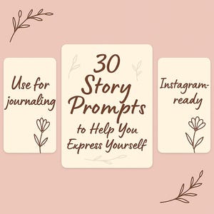 30 story prompts – &quot;About Me&quot; templates, journaling ideas, self-reflection, Instagram content