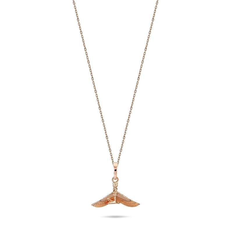 Real Gold Goddess Isis Necklace, Egyptian Mythology Pendant, 14K Gold Necklace, Dainty Gold Necklace, Memorial Necklace image 5