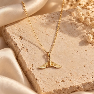 Real Gold Goddess Isis Necklace, Egyptian Mythology Pendant, 14K Gold Necklace, Dainty Gold Necklace, Memorial Necklace image 1