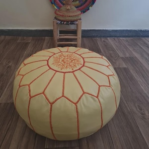 Poufs moroccan ottoman, leather pouffe foot stool, outdoor floor seating, patio furniture, custom morocco pouf, meditation cushioned seat