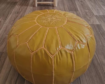 Custom personalized gift, footstool pouf leather, morocco ottoman pouf, berber floor cushion, fantasy patio furniture, meditation cushion