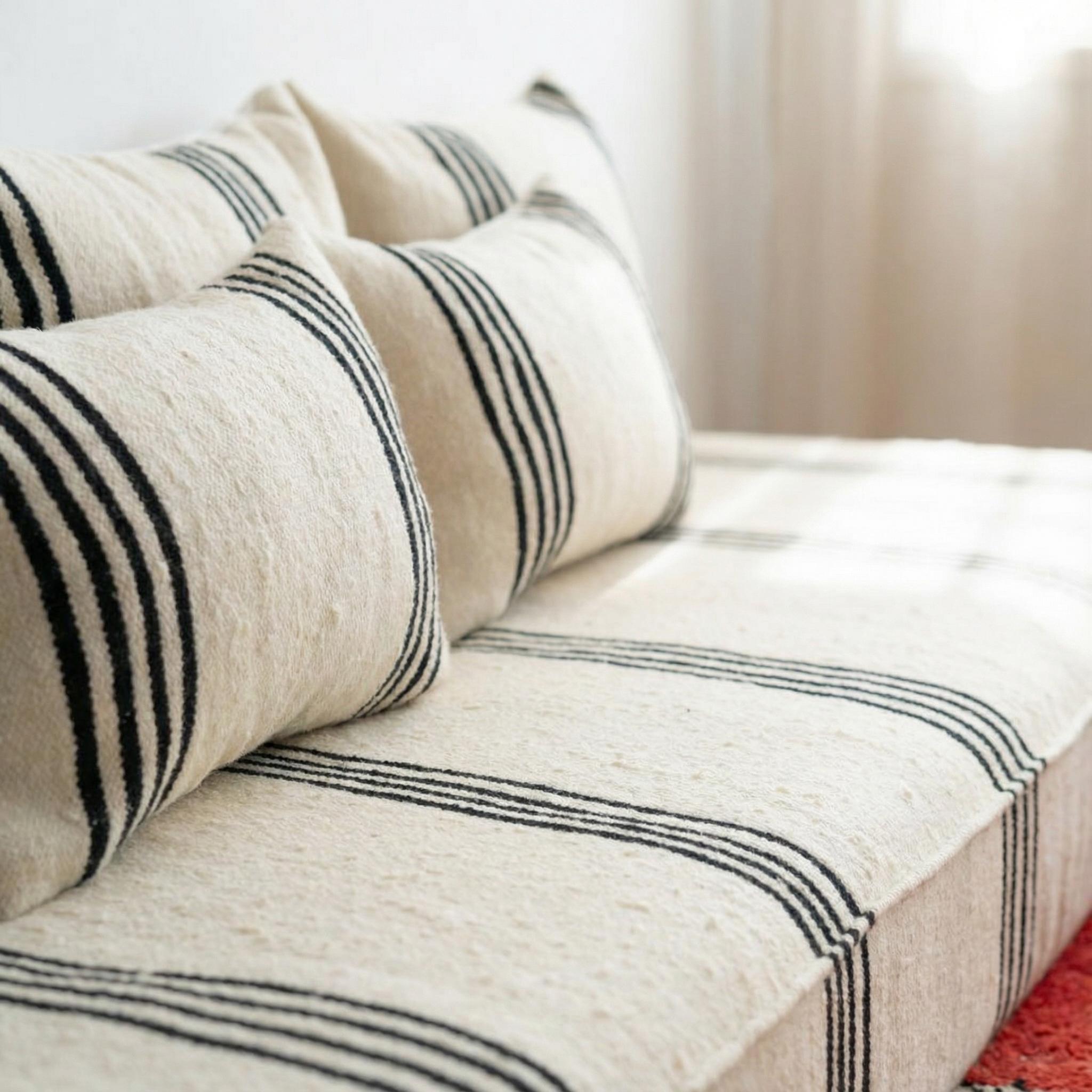 Handmade Beni Ourain Loveseat, Large Arabic Majlis Sofa, Moroccan Wool ...
