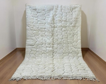 Moroccan rug white, Solid creamy rug, Plain cream rug, Wool berber rug, Beni ourain rug, Custom rug, Handmade rug, Moroccan area rug