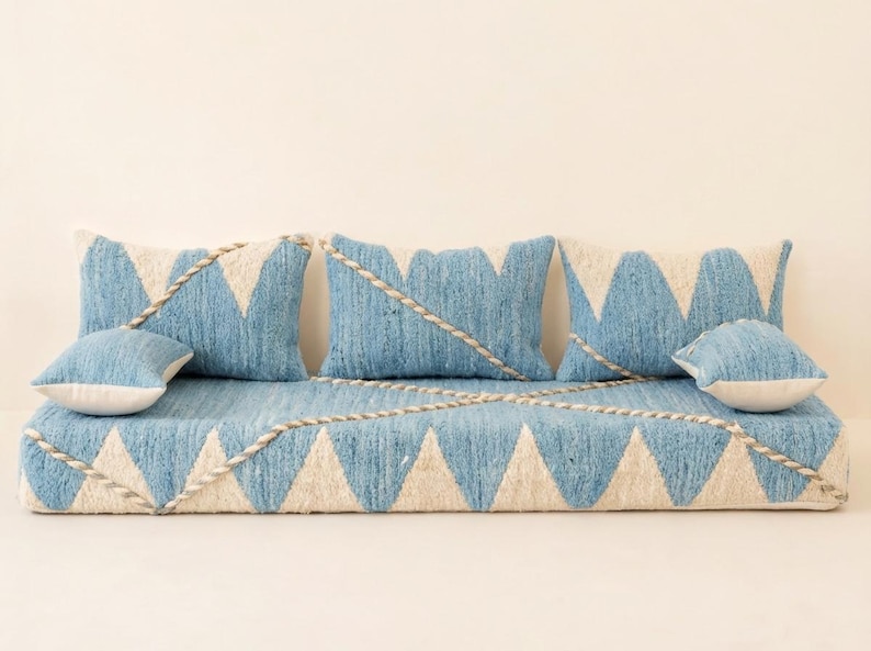 Large Arabic Majlis Sofa, Moroccan Wool Floor Sofa Bed, Handmade Beni ...