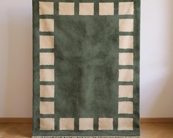 Ästhetischer Teppich Boho, Großer Teppich im Art Deco Stil, Berberteppich, Schaffellteppich, Beni Ourain Teppich, Beni Ourain Teppich