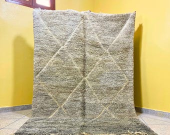 Moroccan Cool beni ourain rug, gray washable rug runner, Custom nursery Cute rug, handmade patio furniture gift