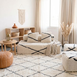 Moroccan wool floor couch, handmade berber loveseat, abstract arabic majlis sofa, Abstract yellow togo sofa, amazing custom couch covers