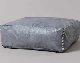 Moroccan seat cushion, footstool pouf leather, outdoor floor cushion, patio furniture, custom anniversary gift, bedside meditation cushion