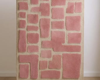 White moroccan rug boho, amazing pink area rug, Gorgeous moss rug, sheepskin handmade pink rug, berber beni ourain rug, modern custom rug