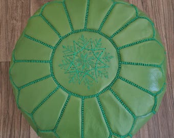 Footstool pouf leather, morocco ottoman pouf, berber floor cushion, fantasy patio furniture, custom personalized gift, meditation cushion