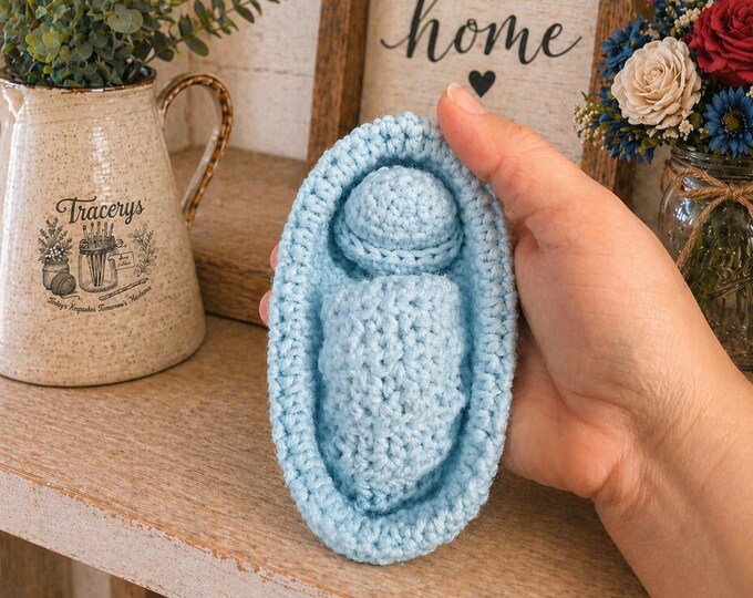 Featured listing image: Crochet Infant Loss Keepsake Set | Angel Cuddle Cradle, Micro Blanket
