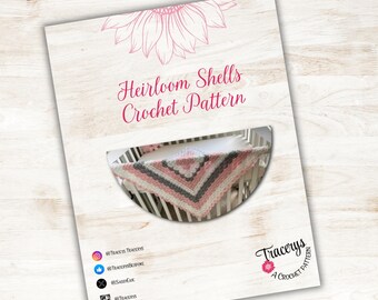 Heirloom Shells Blanket Crochet Pattern, Shells Pattern, Baby Afghan, Photo Instructions