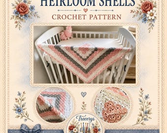 Heirloom Shells Blanket Crochet Pattern, Baby Afghan PDF Pattern